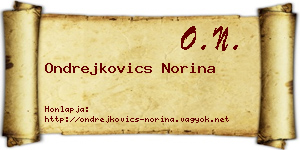 Ondrejkovics Norina névjegykártya